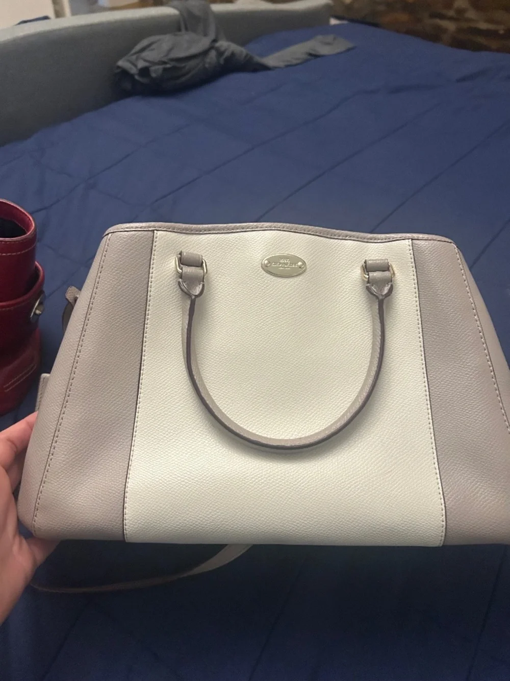 Coach Margot Carryall Satchel Colorblock Chalk/Grey